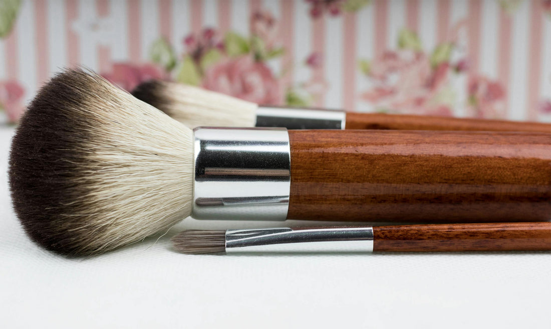 brushes used for makeup denoting cosmetics