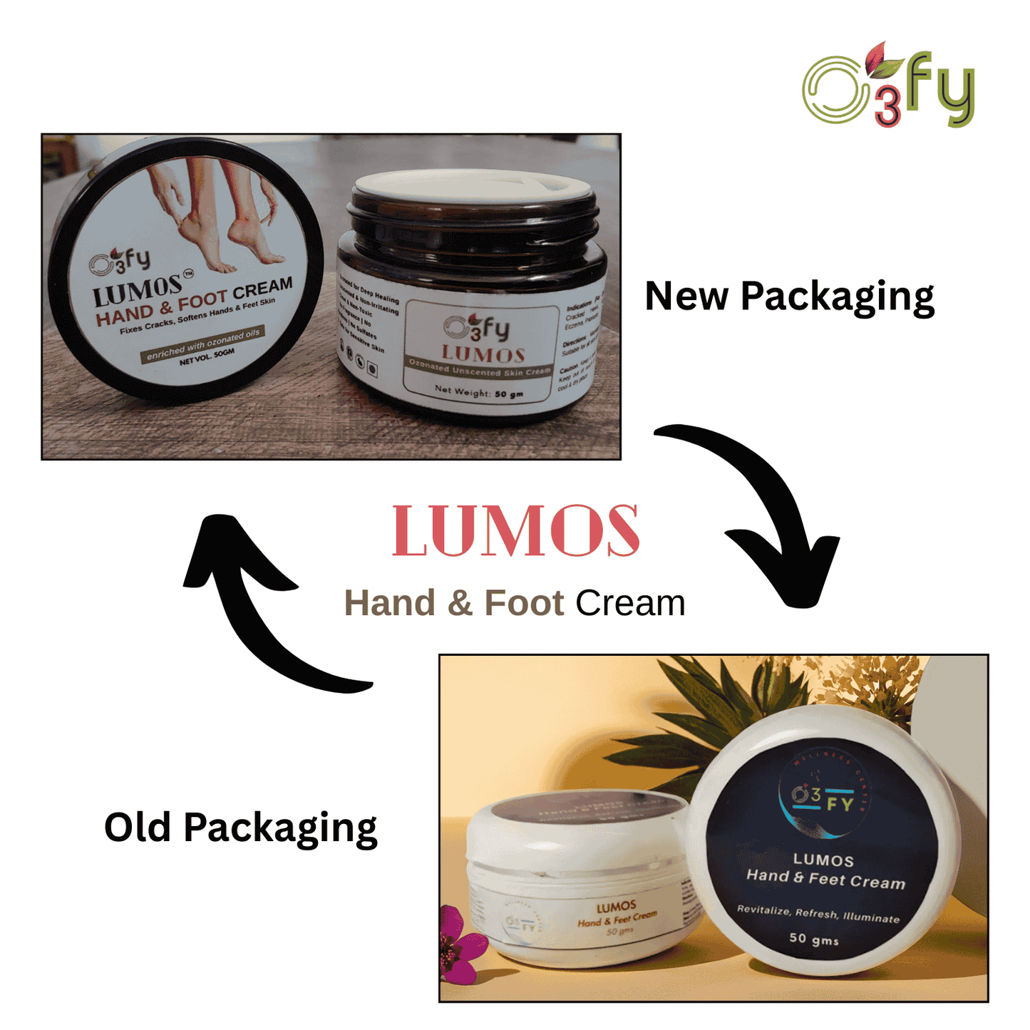 Cracked heels O3FY Lumos Hand & Feet Cream
