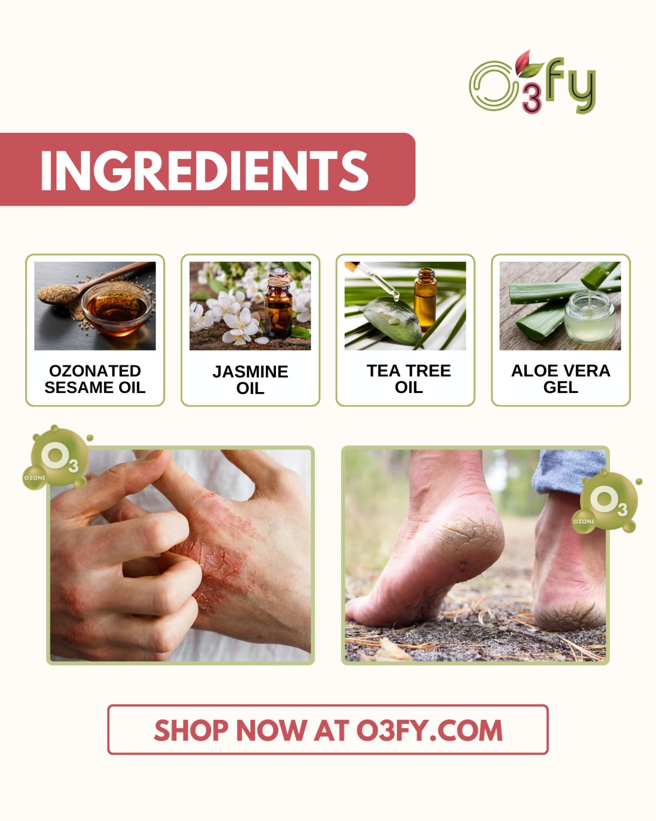 Cracked heels O3FY Lumos Hand & Feet Cream